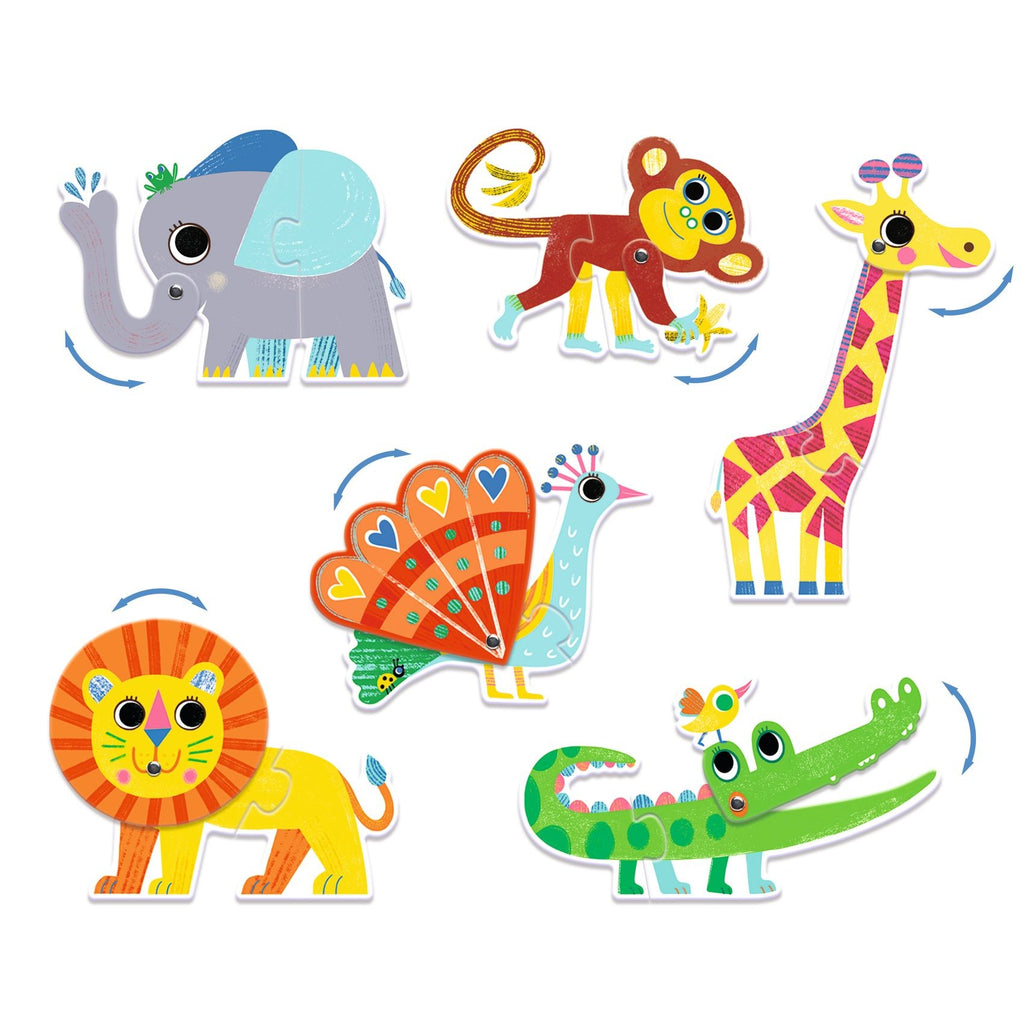 Djeco 6 Duo Puzzles - Articulo Animals