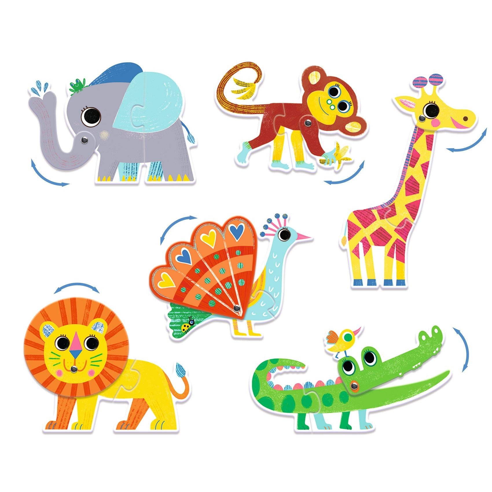Djeco 6 Duo Puzzles - Articulo Animals