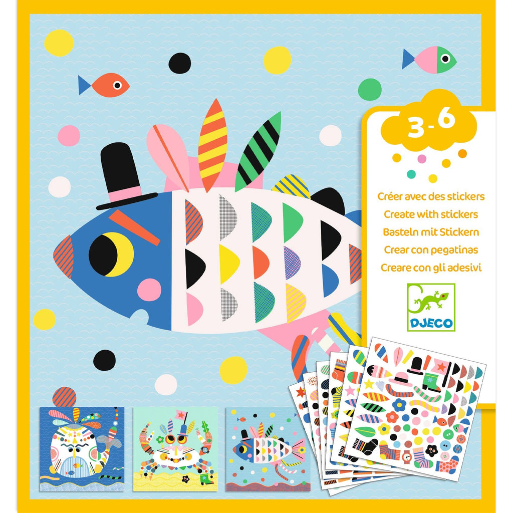 Djeco Create With Stickers - Sea Creatures