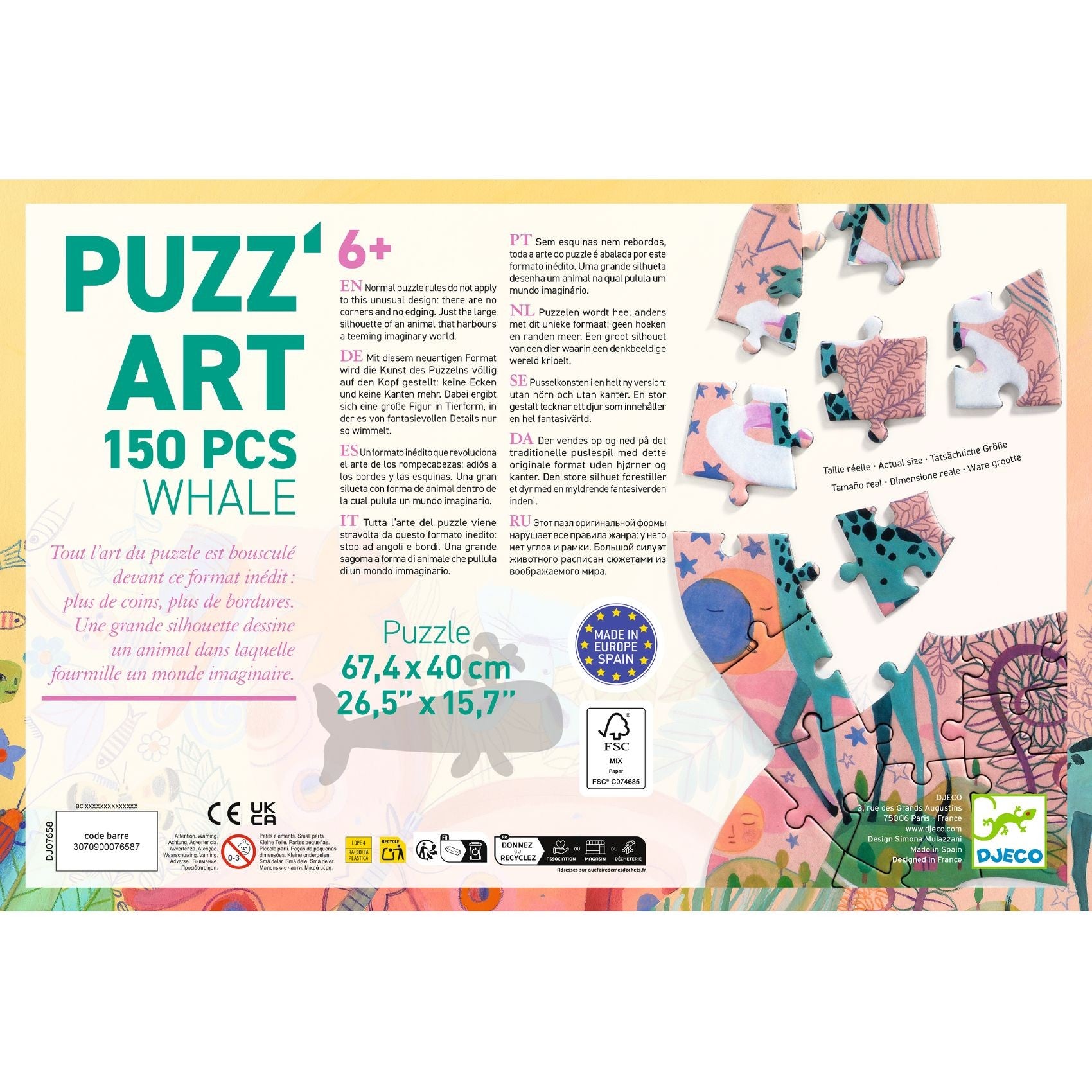 Djeco Whale 150 Piece Puzz'Art Jigsaw