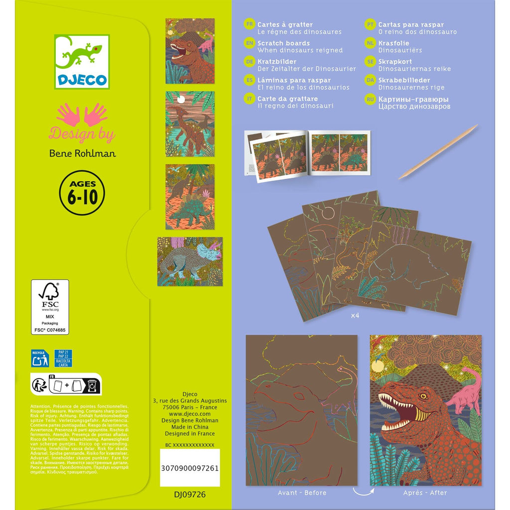 Djeco When Dinosaurs Reigned Scratch Card Set