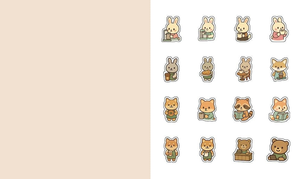 CUTE N COZY STICKER THERAPY: COFFEE SHOPS (SKITTLEDOG) (PB)