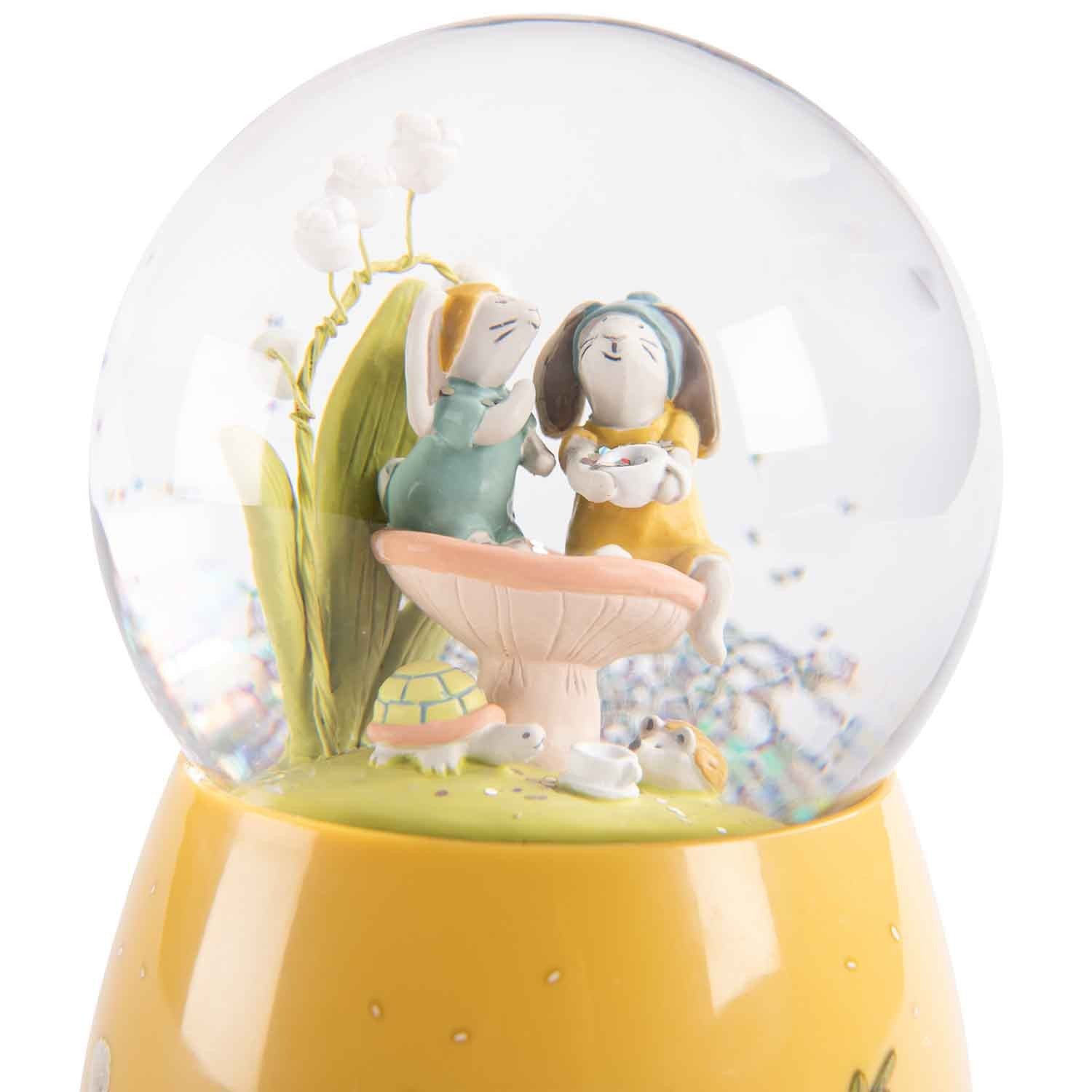 Moulin Roty Musical snow globe - Trois Petits Lapins