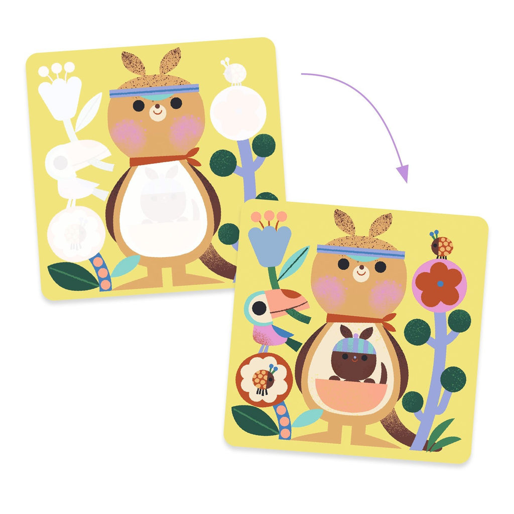 Djeco Peekaboo Baby Animals Magic Colouring Set