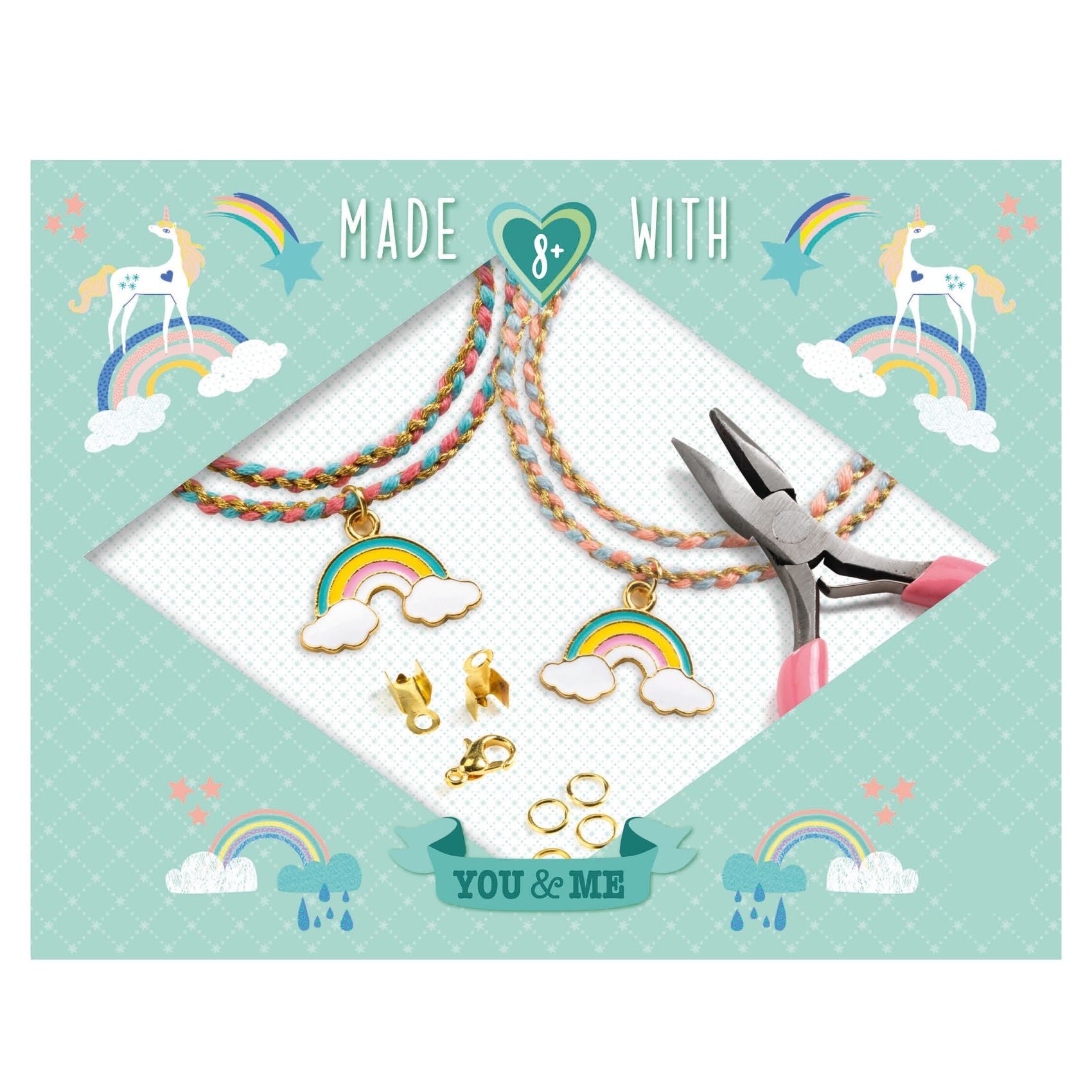 Djeco Kumihimo Rainbow You And Me Twin Bracelets Craft Kit