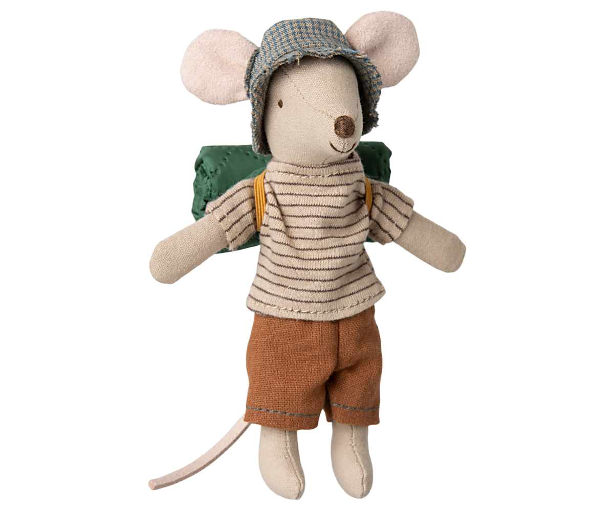 Maileg Hiker mouse, Big brother - Thin stripes