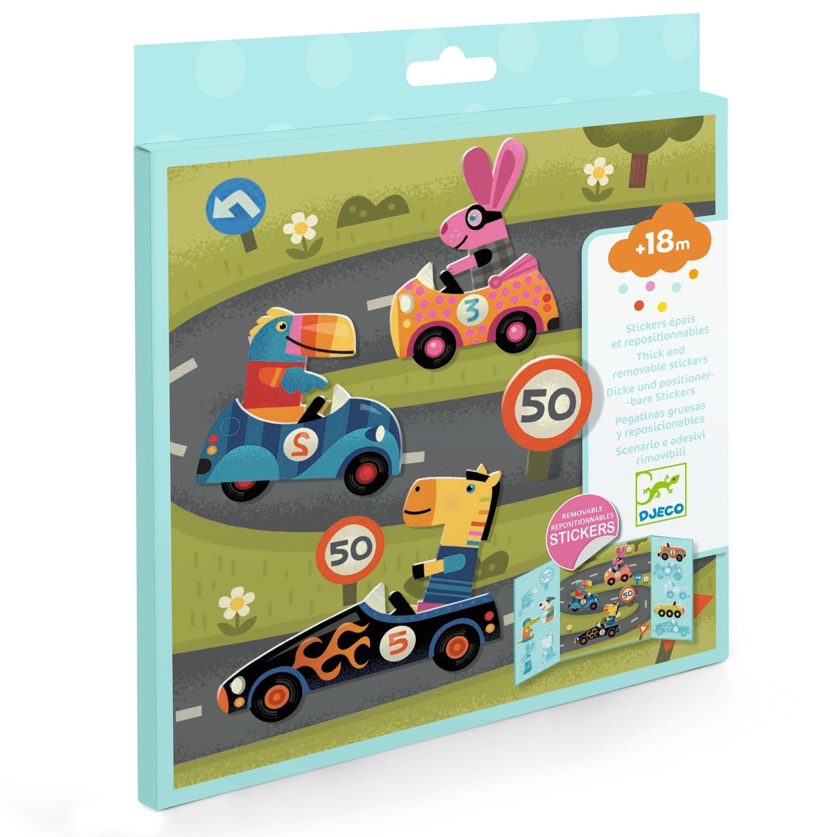Djeco Easy To Peel Sticker Play Board - Cars