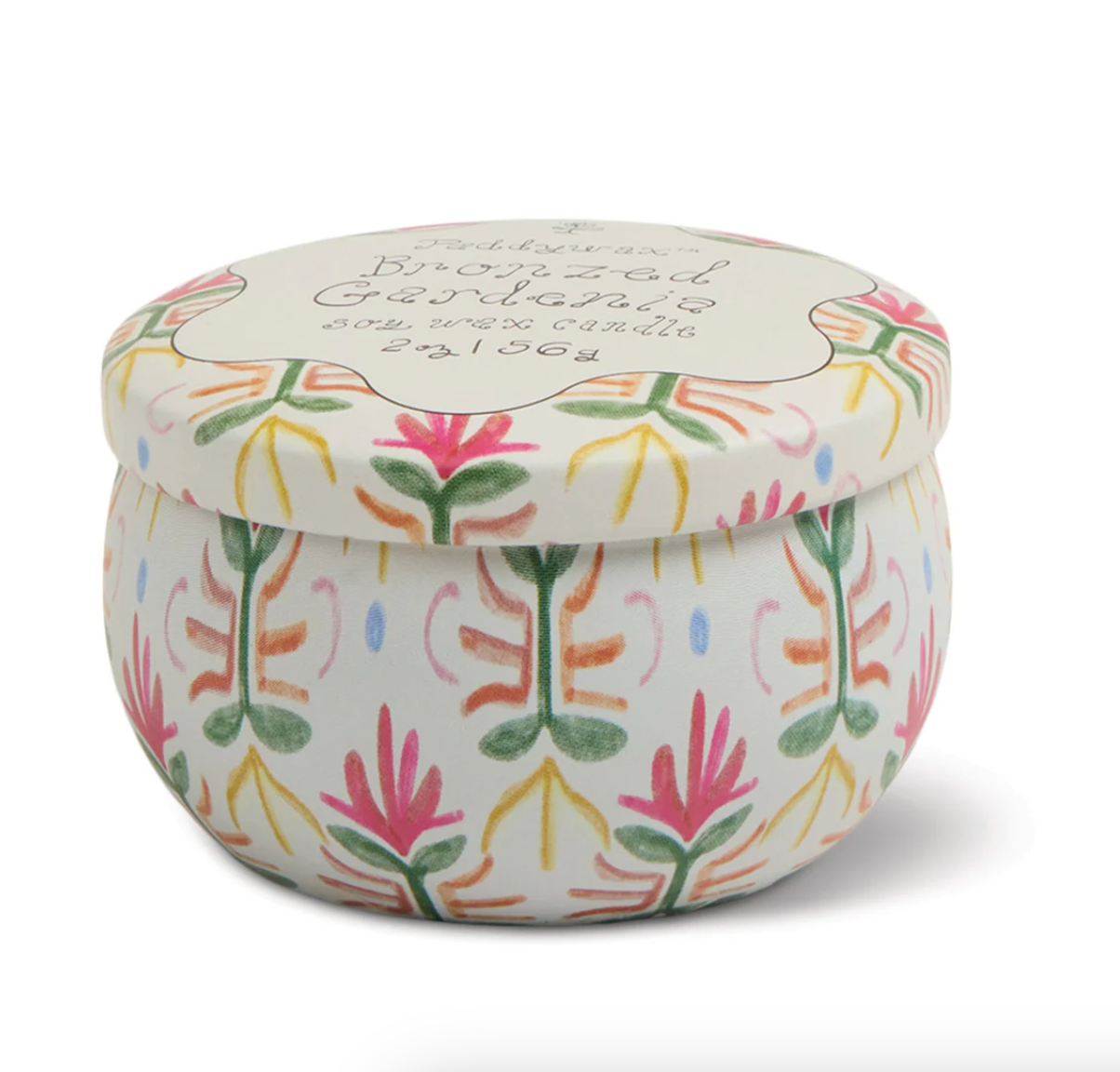 Paddywax Printed Tin Candle - Bronzed Gardenia