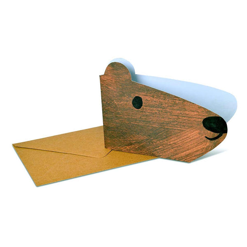 Brown Bear Shaped Greeting Card
