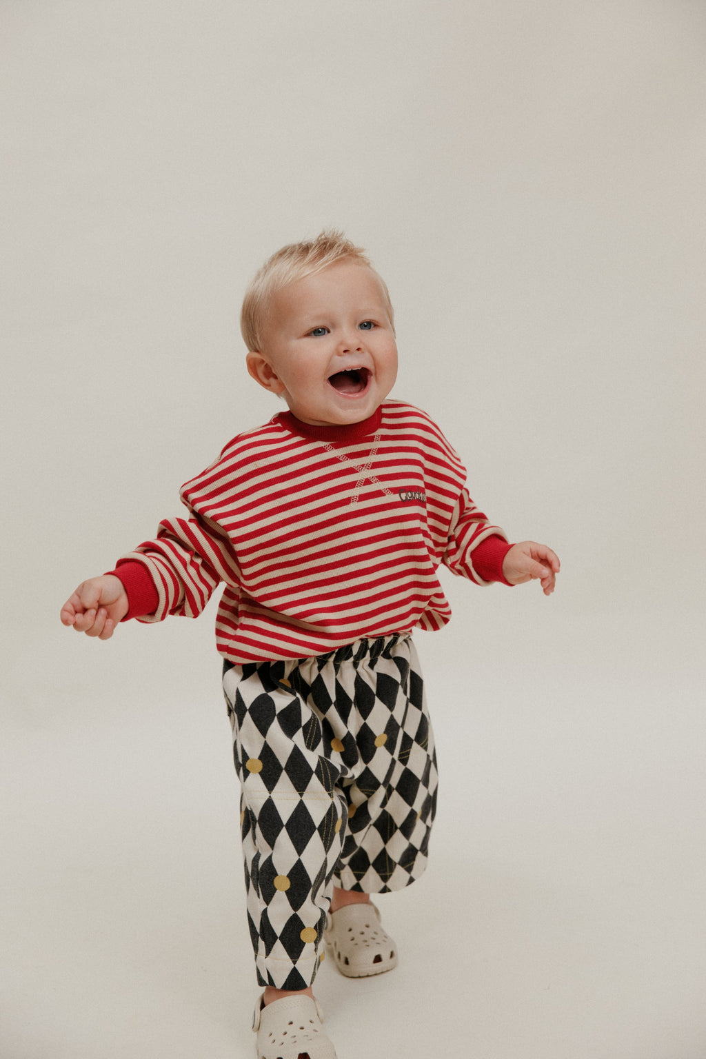 Claude & Co Jamie Crimson Stripe Long Sleeve Tee