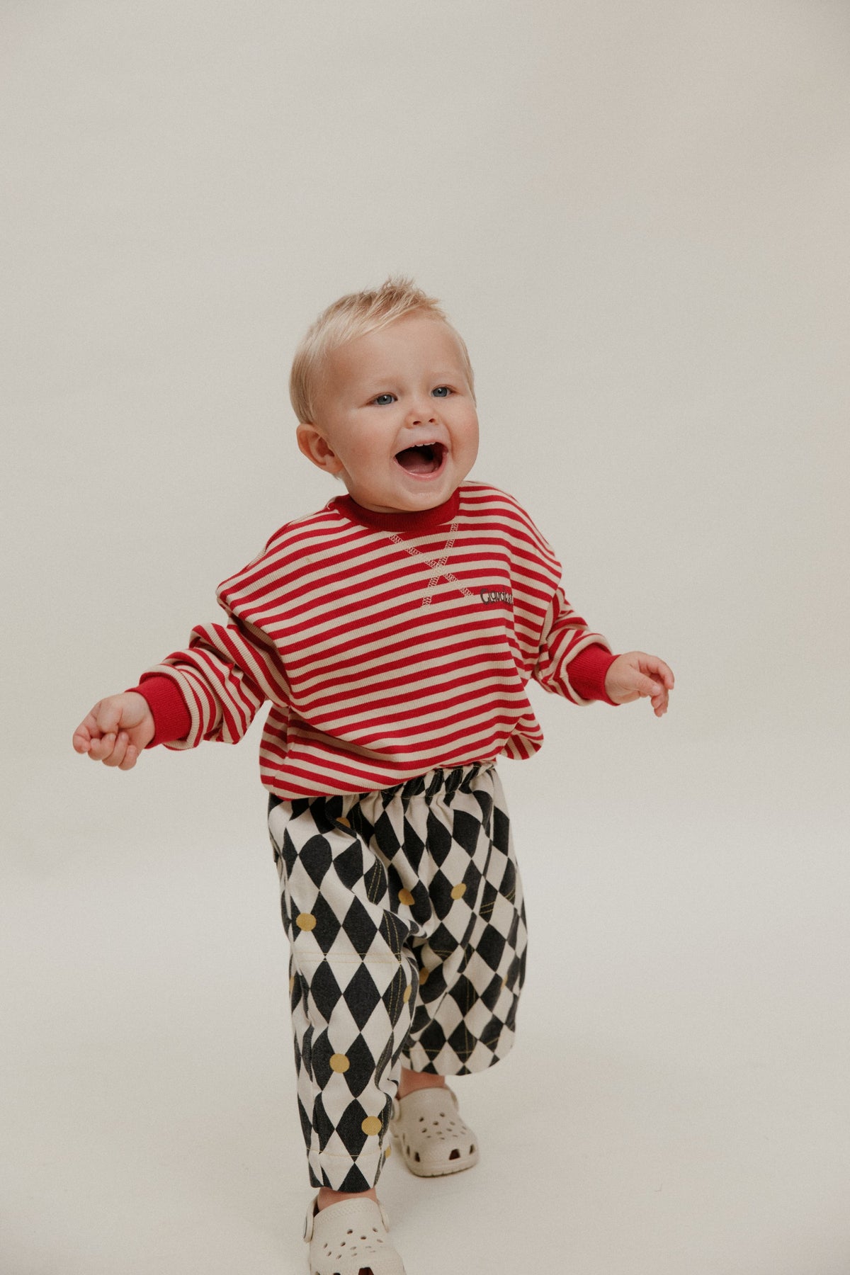 Claude & Co Jamie Crimson Stripe Long Sleeve Tee