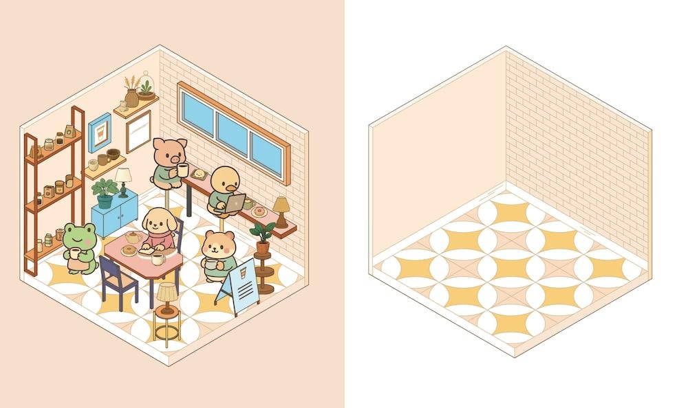 CUTE N COZY STICKER THERAPY: COFFEE SHOPS (SKITTLEDOG) (PB)