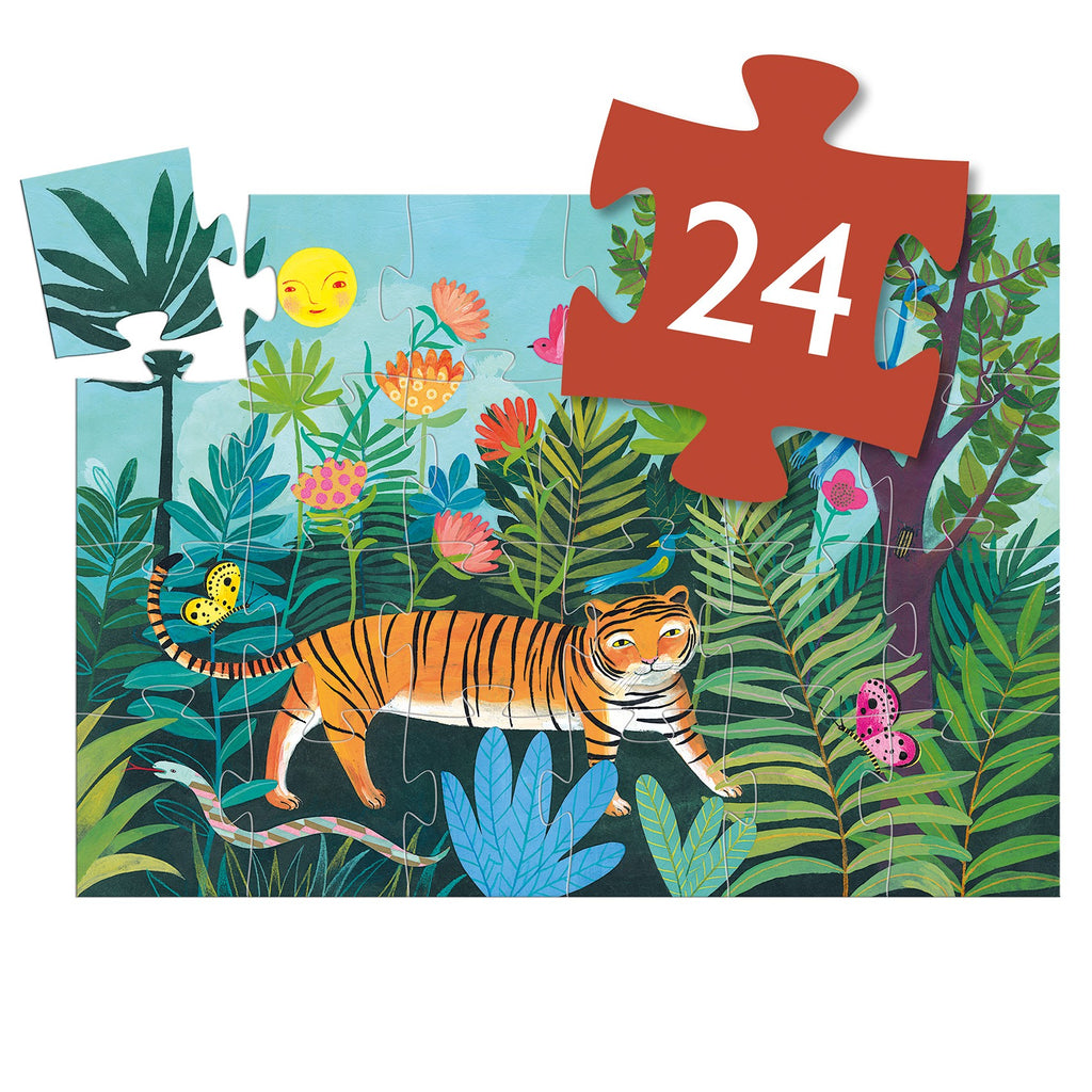 Djeco Silhouette 24 Piece Puzzle - The Tigers Walk