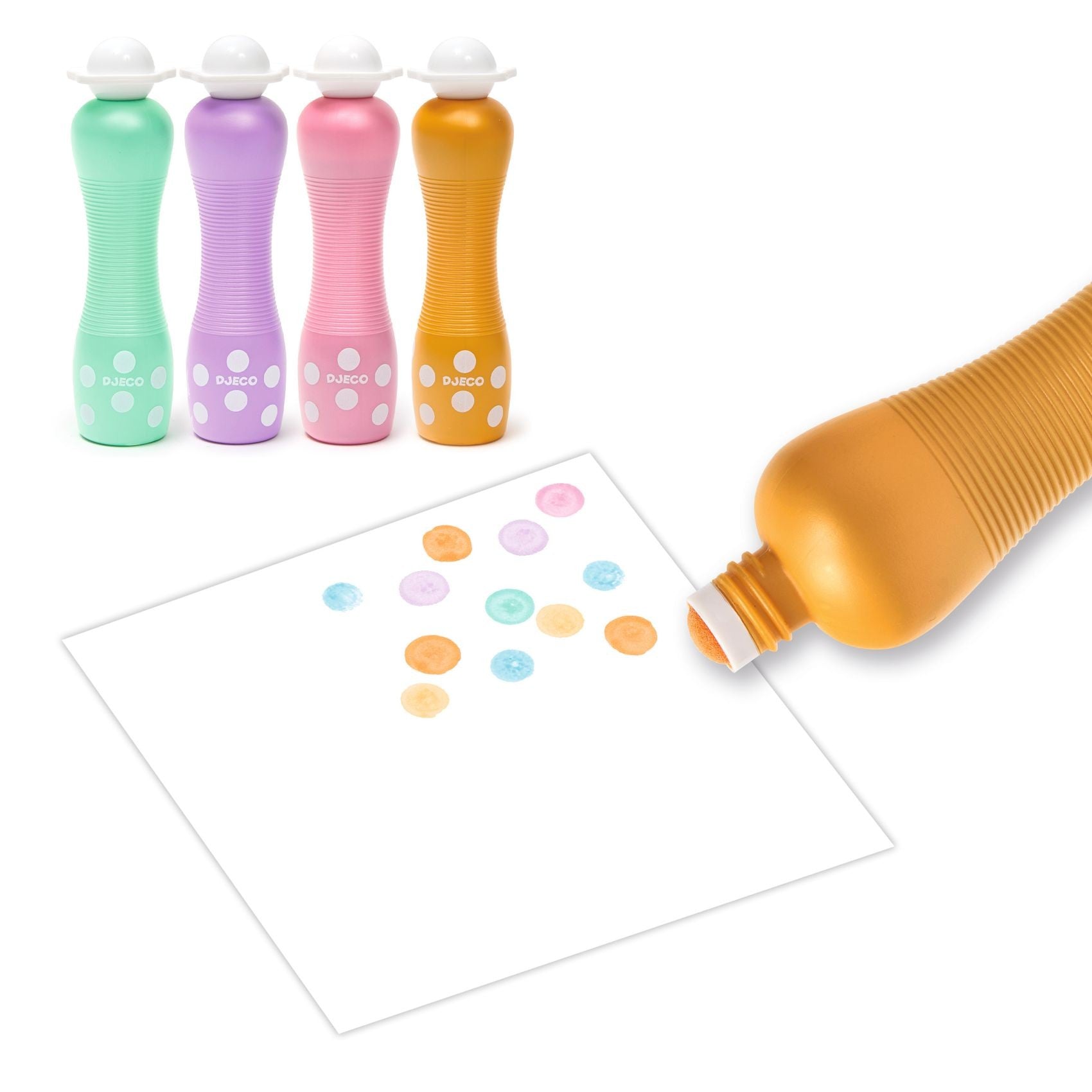 Djeco 6 Colouring Foam Dot Markers - Pearly