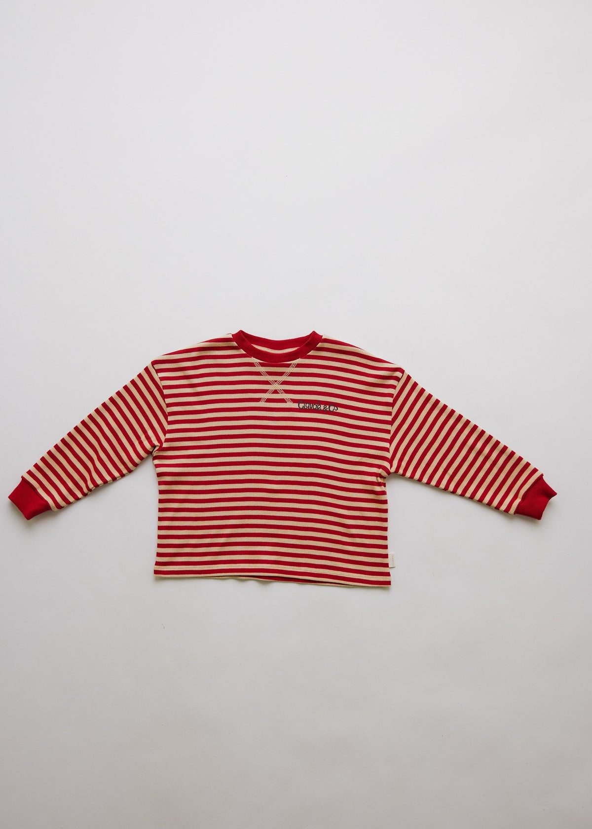 Claude & Co Jamie Crimson Stripe Long Sleeve Tee