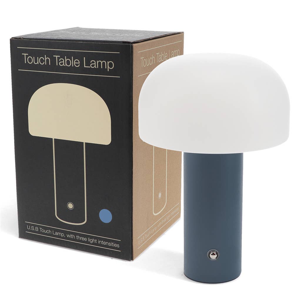 USB Rechargeable Mushroom Touch Lamp - Blue
