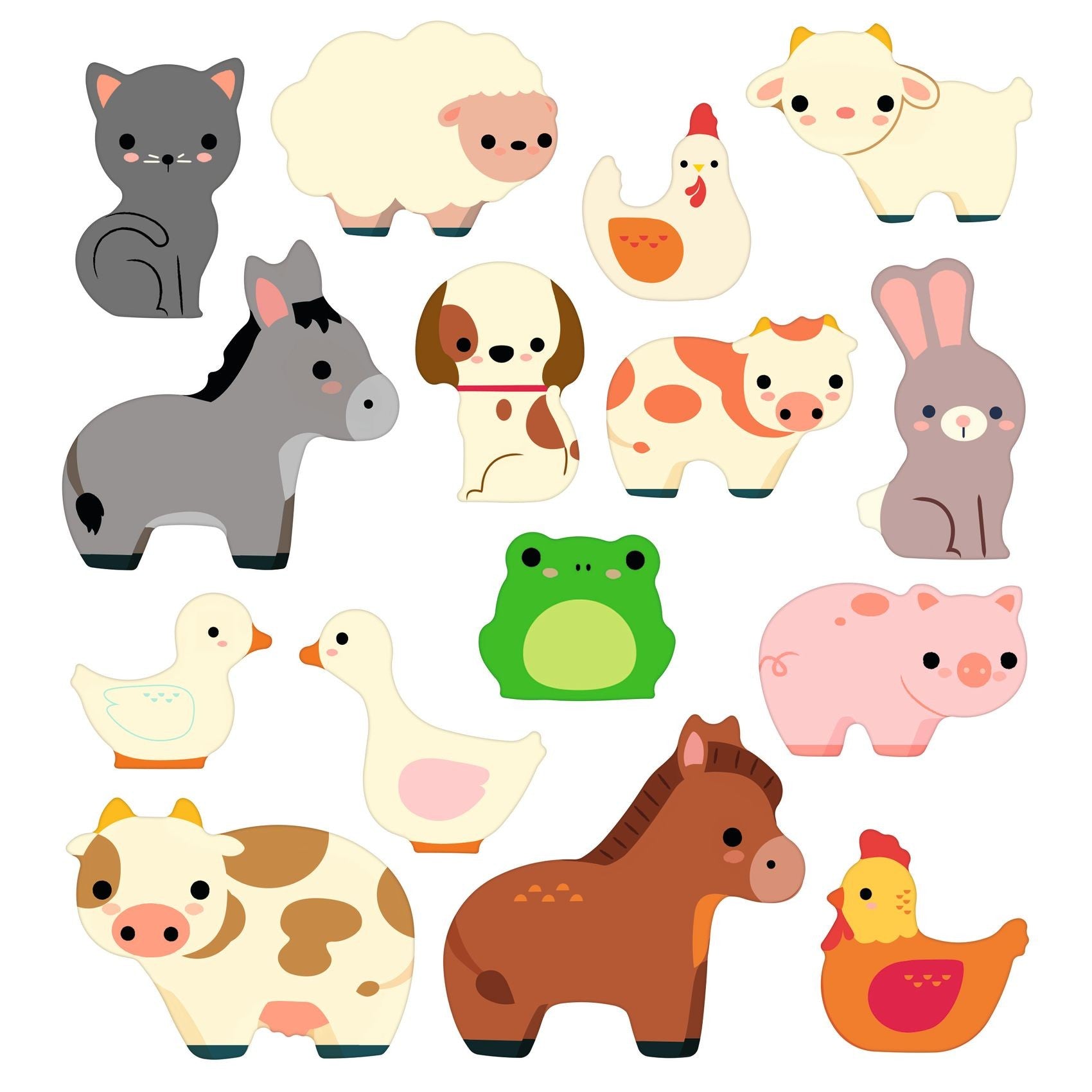 Djeco Farm Animals Repositionable Stickers Set