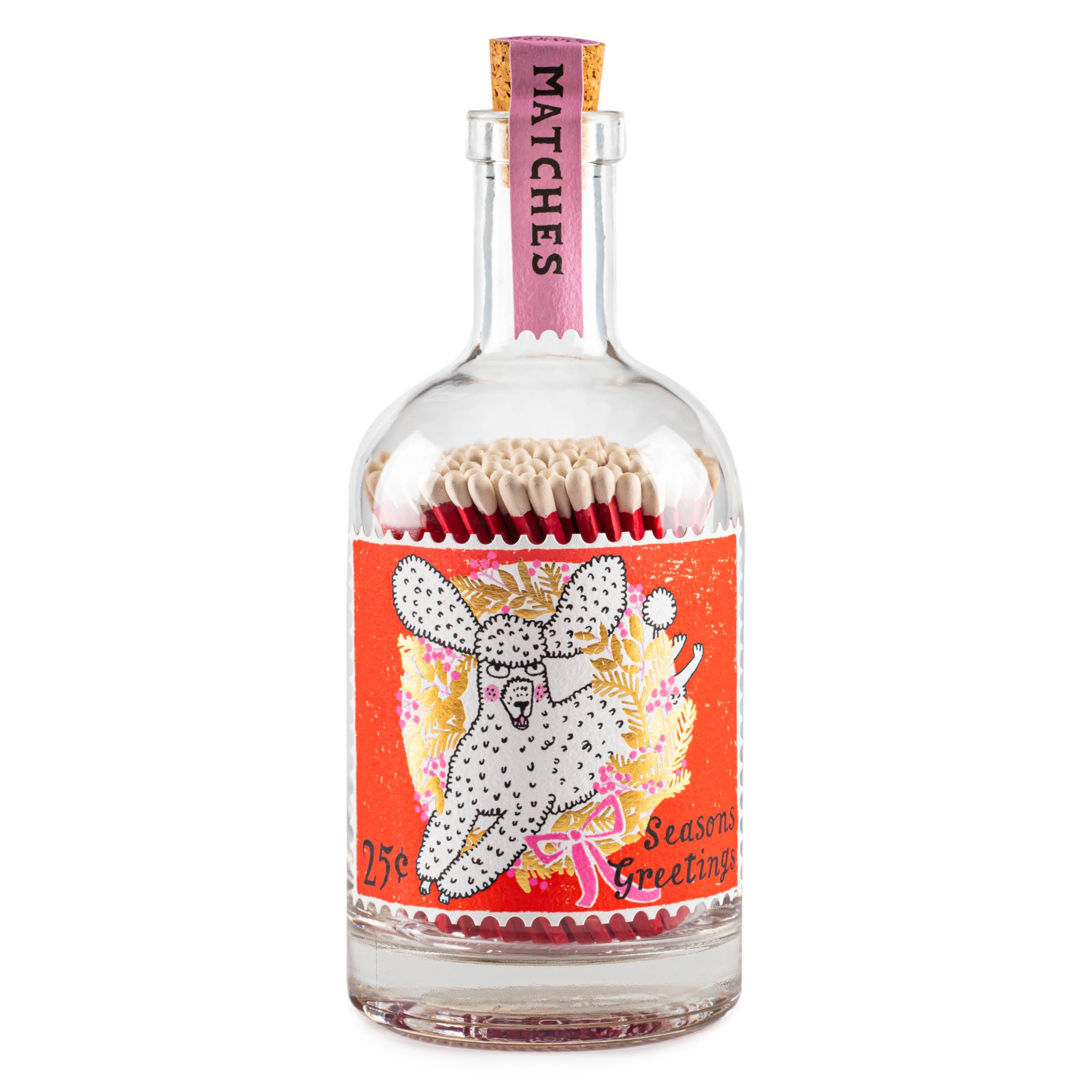 Archivist Poodle | Glass Bottle - Christmas Safety Matches 🎄