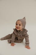 Claude & Co Milking It Acorn Stripe Onesie