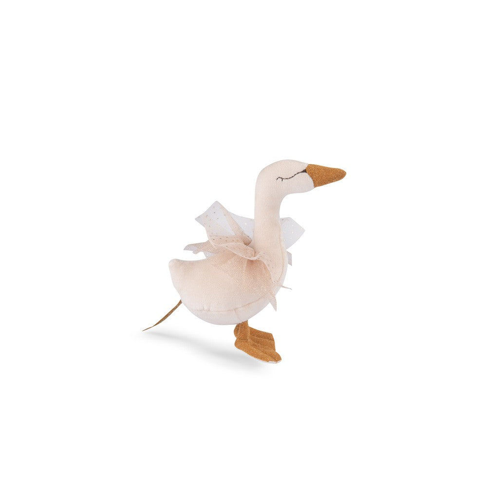Moulin Roty Cream swan rattle - La Petite Ecole de Danse