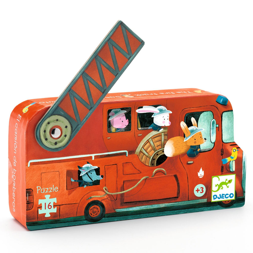 Djeco Silhouette 16 Piece Puzzle - The Fire Truck