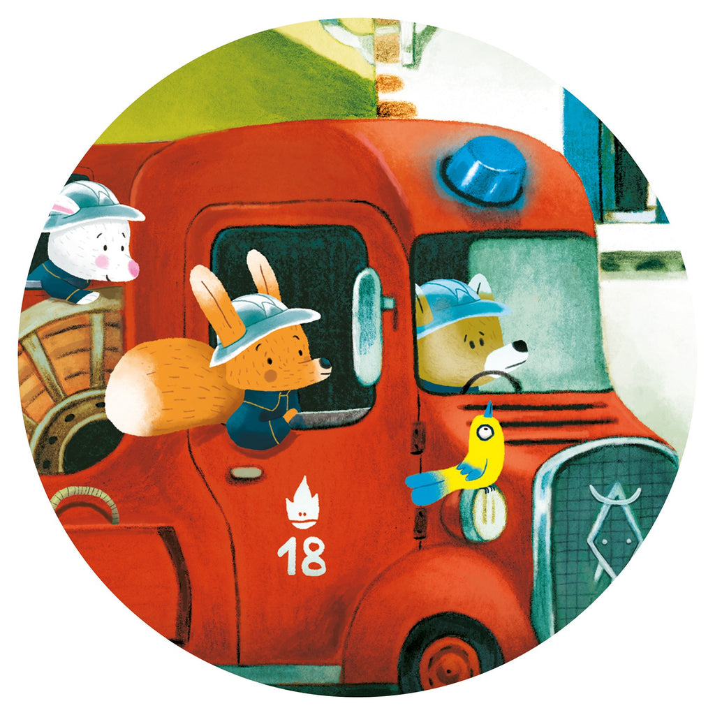Djeco Silhouette 16 Piece Puzzle - The Fire Truck