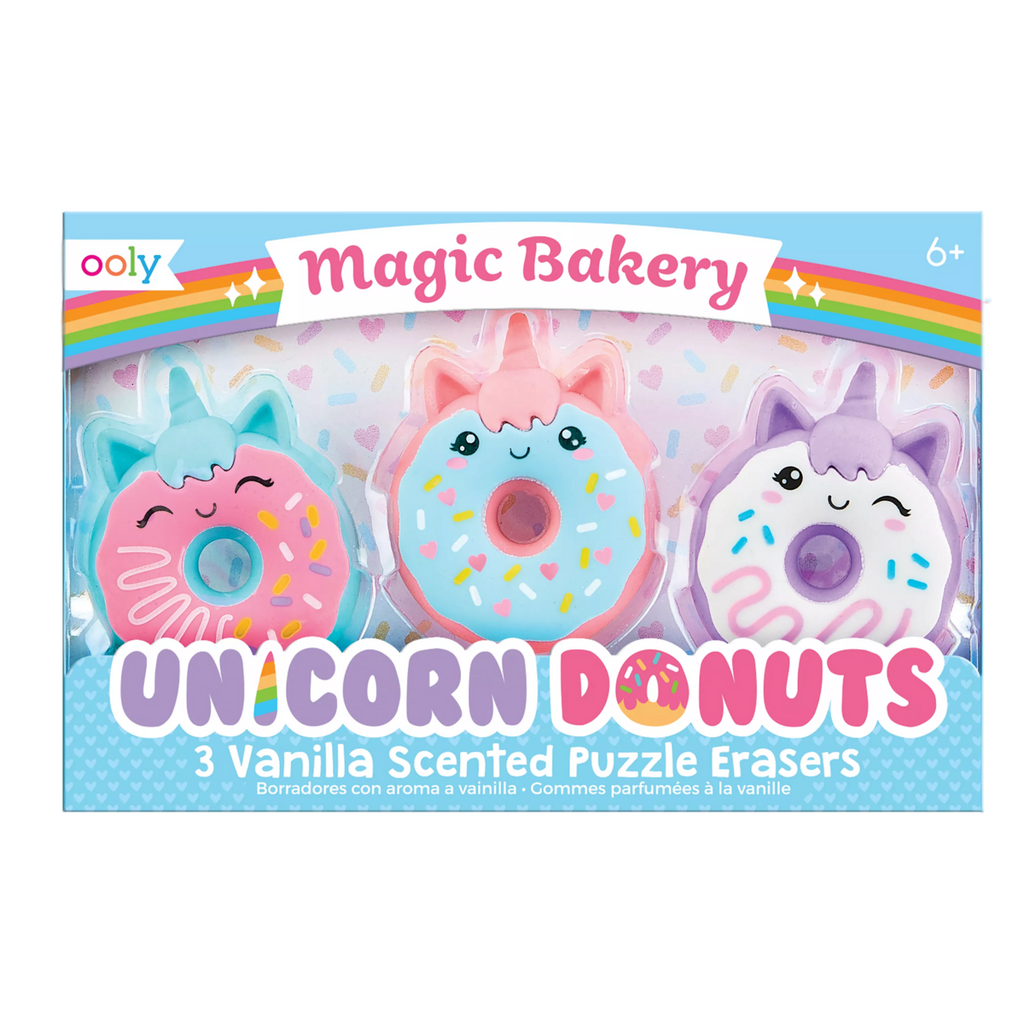 Ooly Magic Bakery Unicorn Donuts Scented Erasers - Set of 3