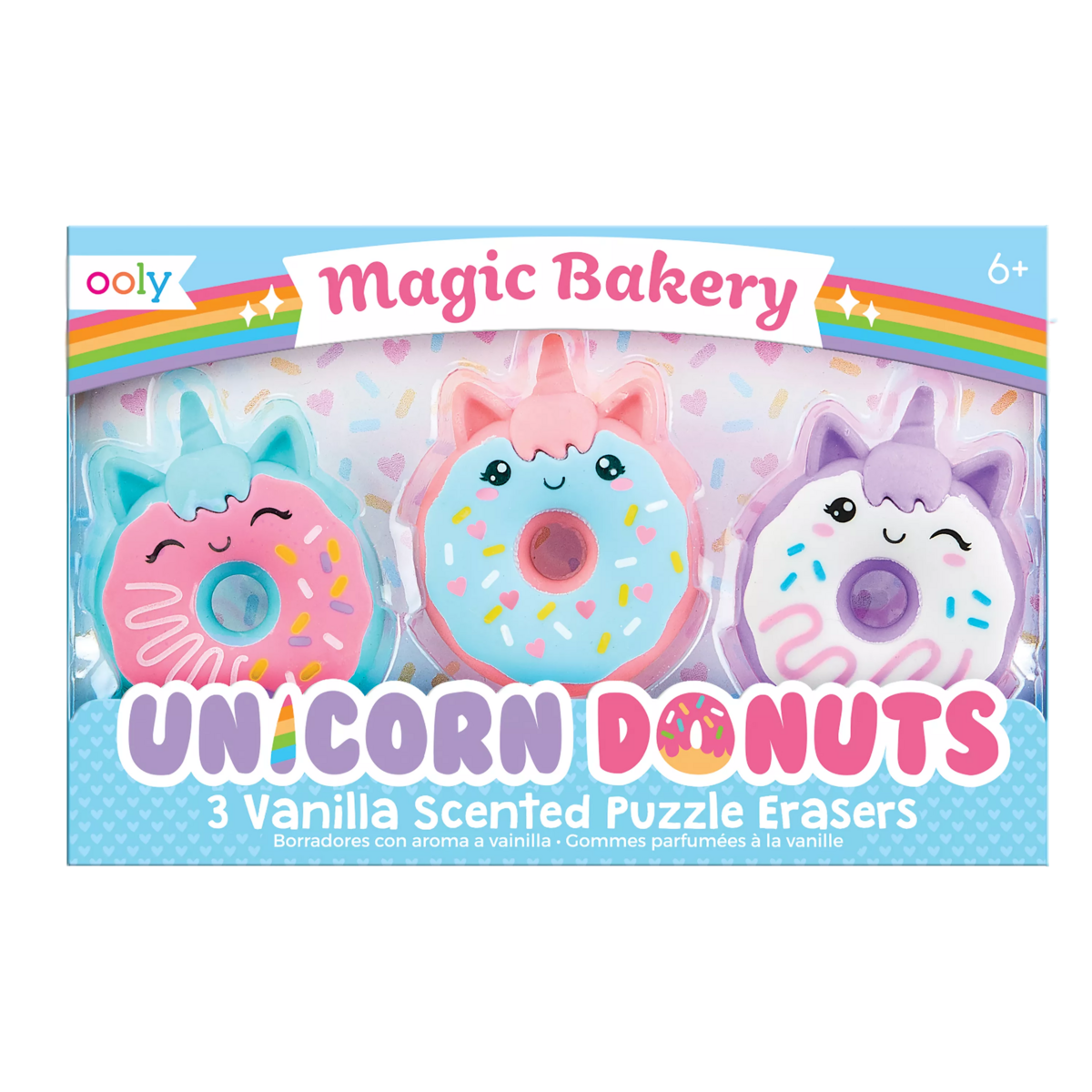 Ooly Magic Bakery Unicorn Donuts Scented Erasers - Set of 3