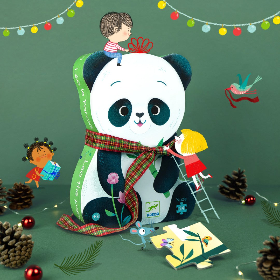 Djeco Silhouette 24 Piece Puzzle - Leo The Panda
