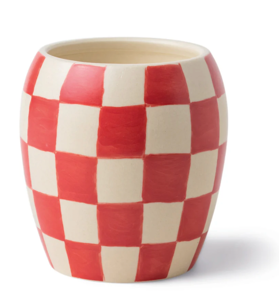 Paddywax Checkmate Checkered Porcelain Candle (311g) - Rose & Santal