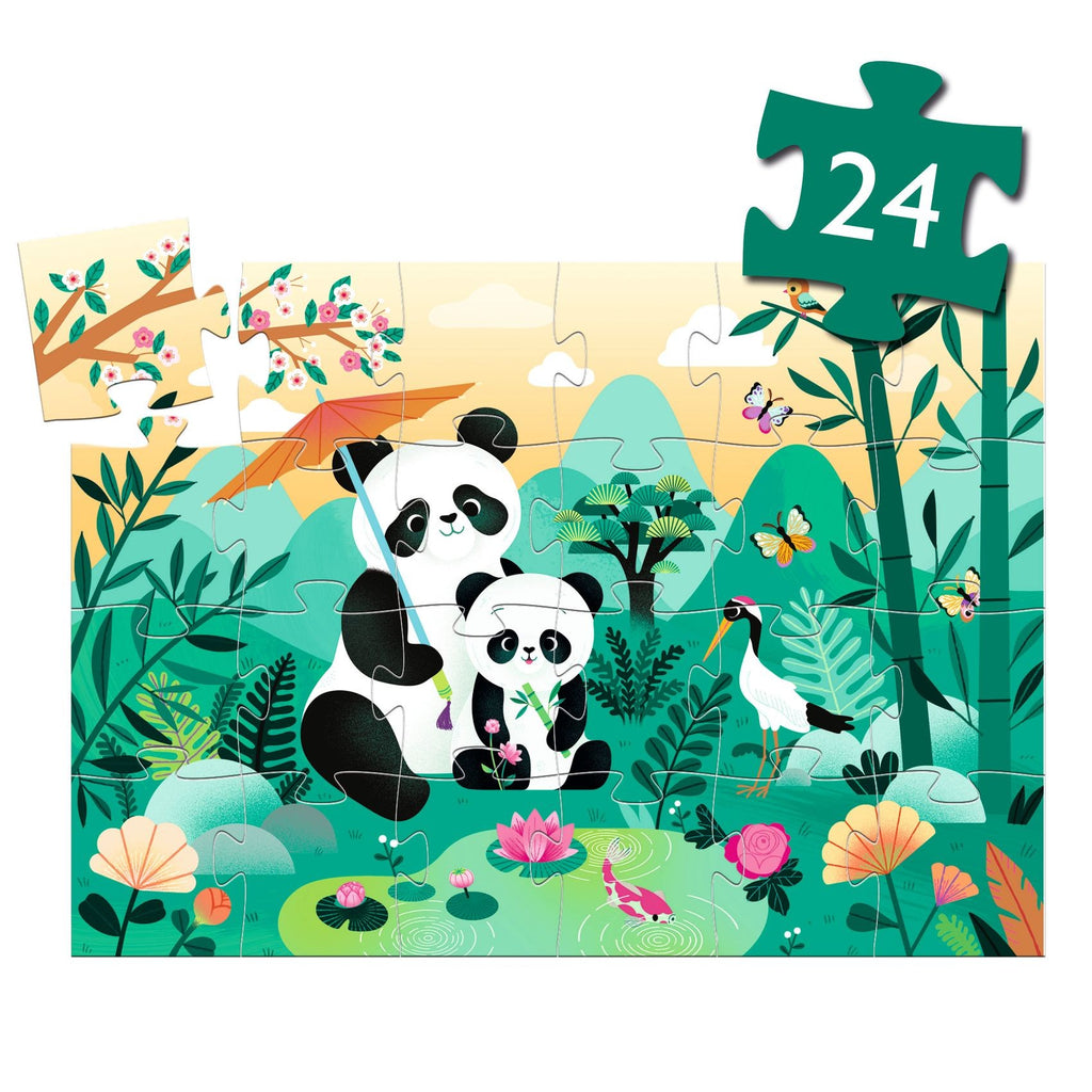 Djeco Silhouette 24 Piece Puzzle - Leo The Panda
