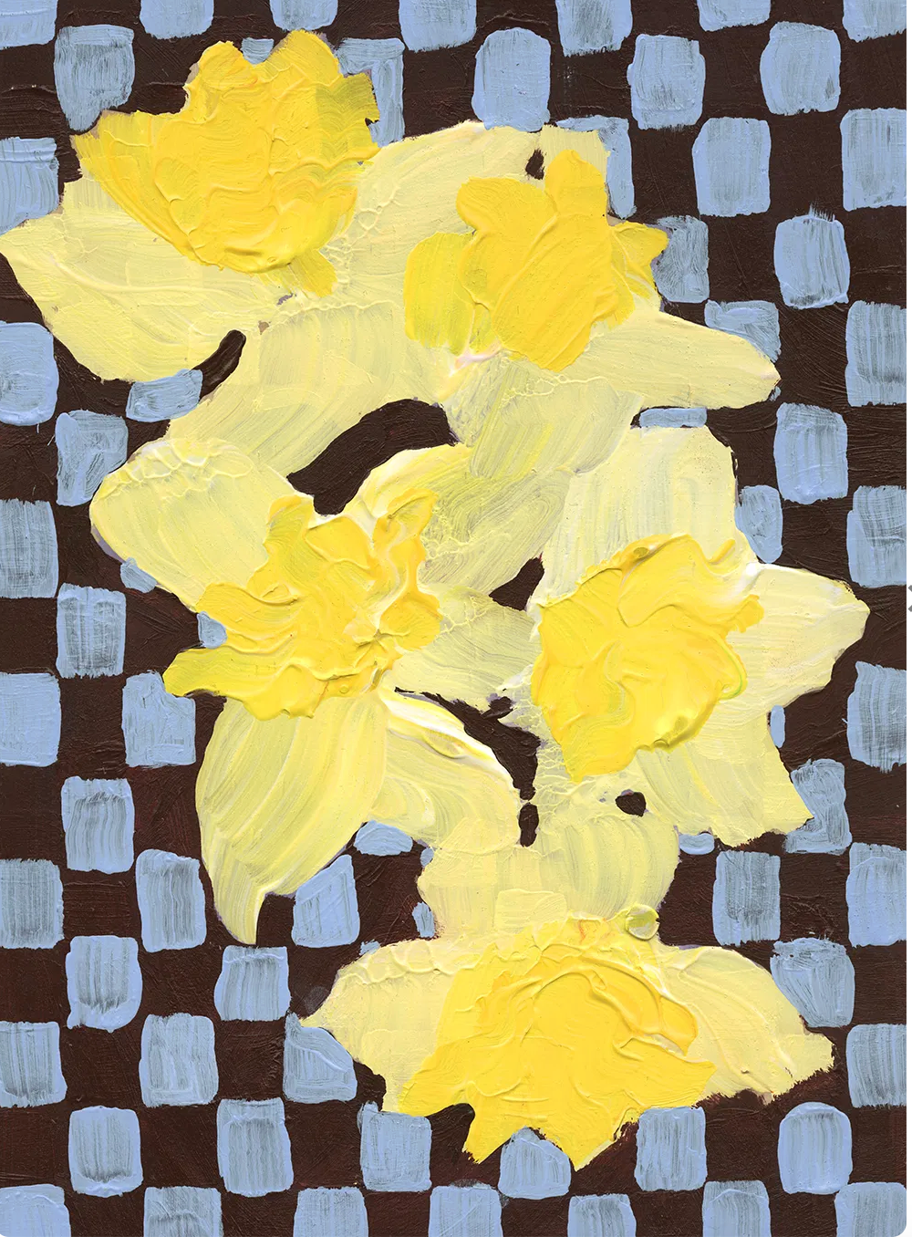Flowers with Checks 05 50x70