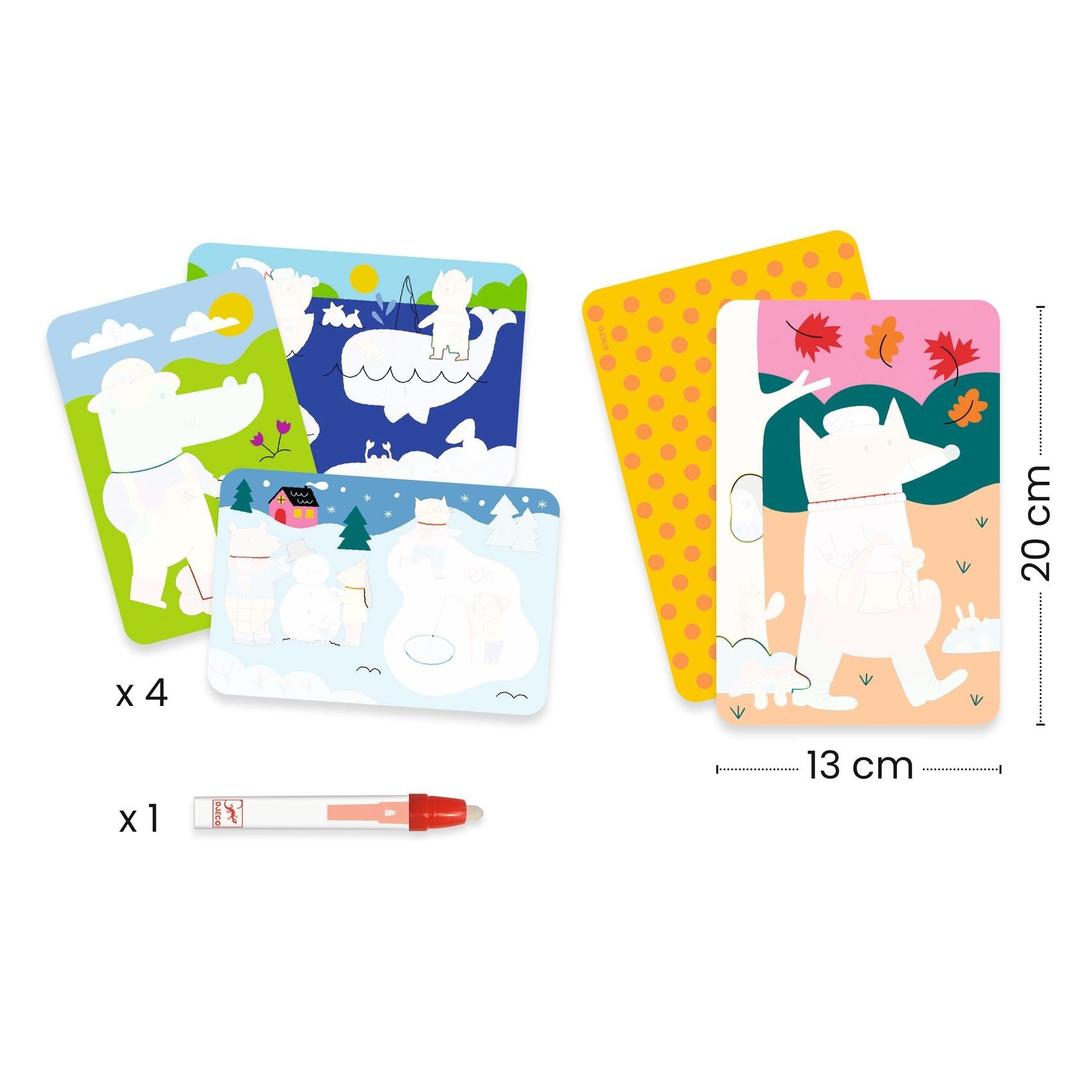 Djeco Magic Water Colouring Boards - Four Seasons