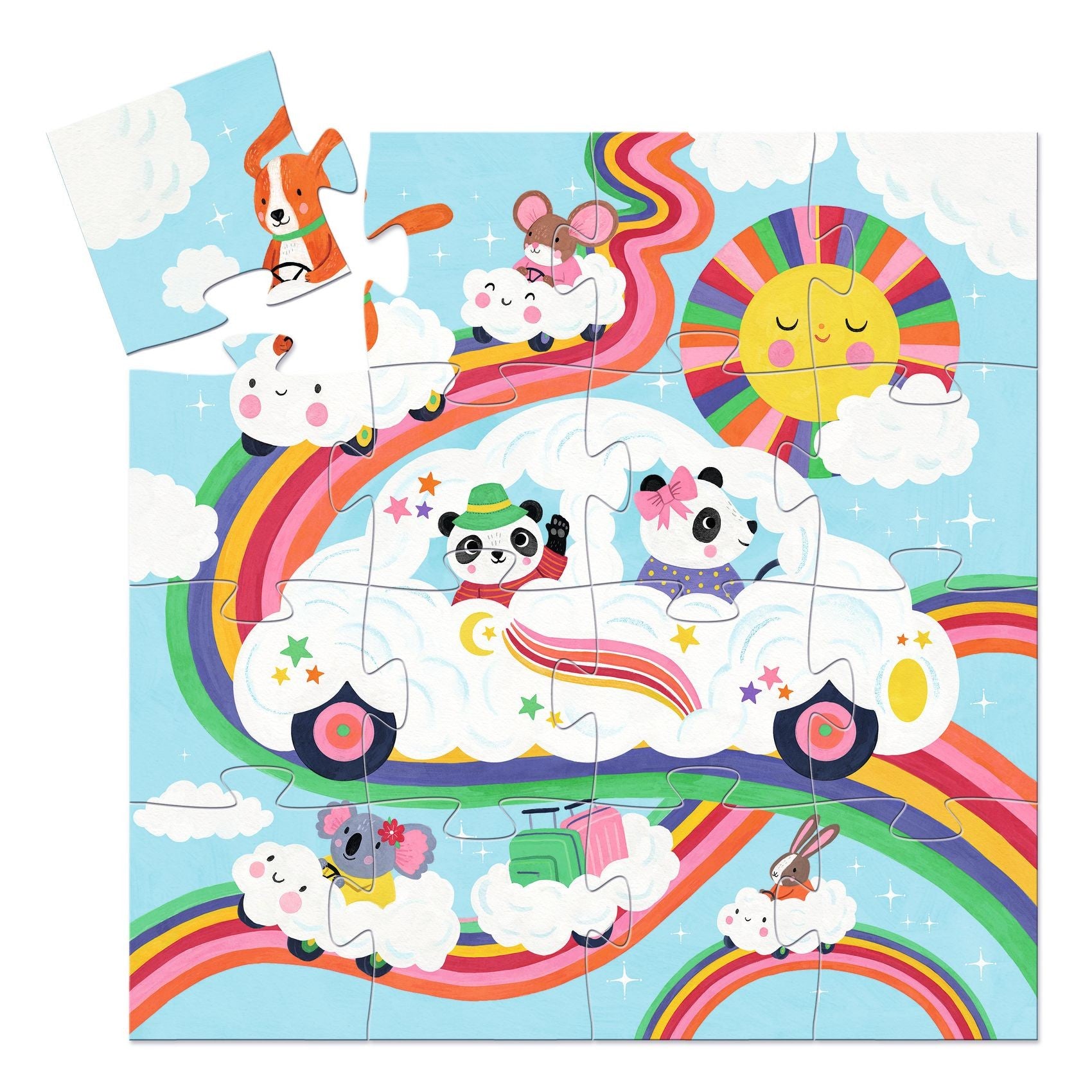 Djeco Silhouette Puzzles - Cloud Car - 16 pcs
