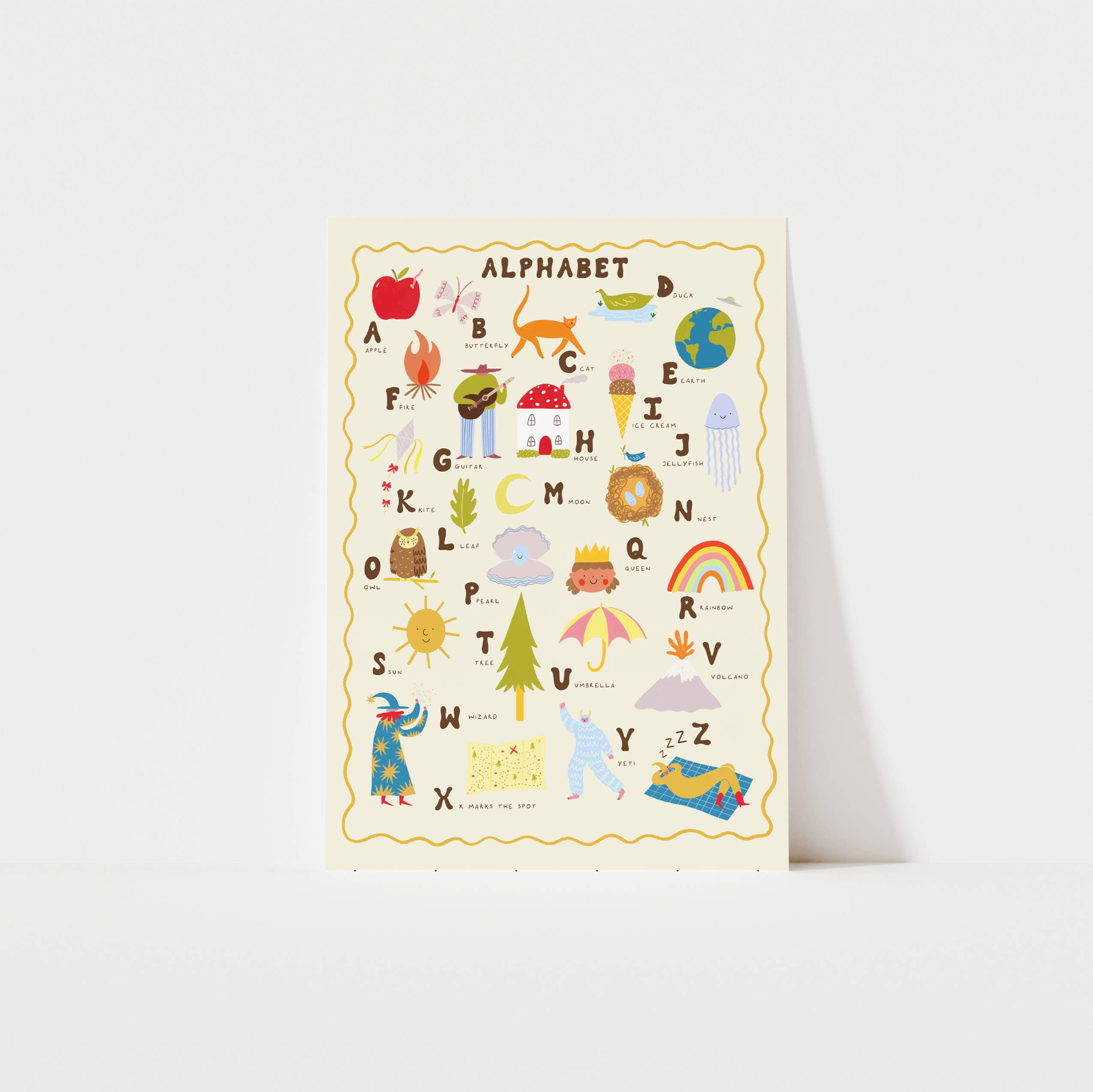Illustrated Alphabet Art Print | Children's Wall Art | Kids