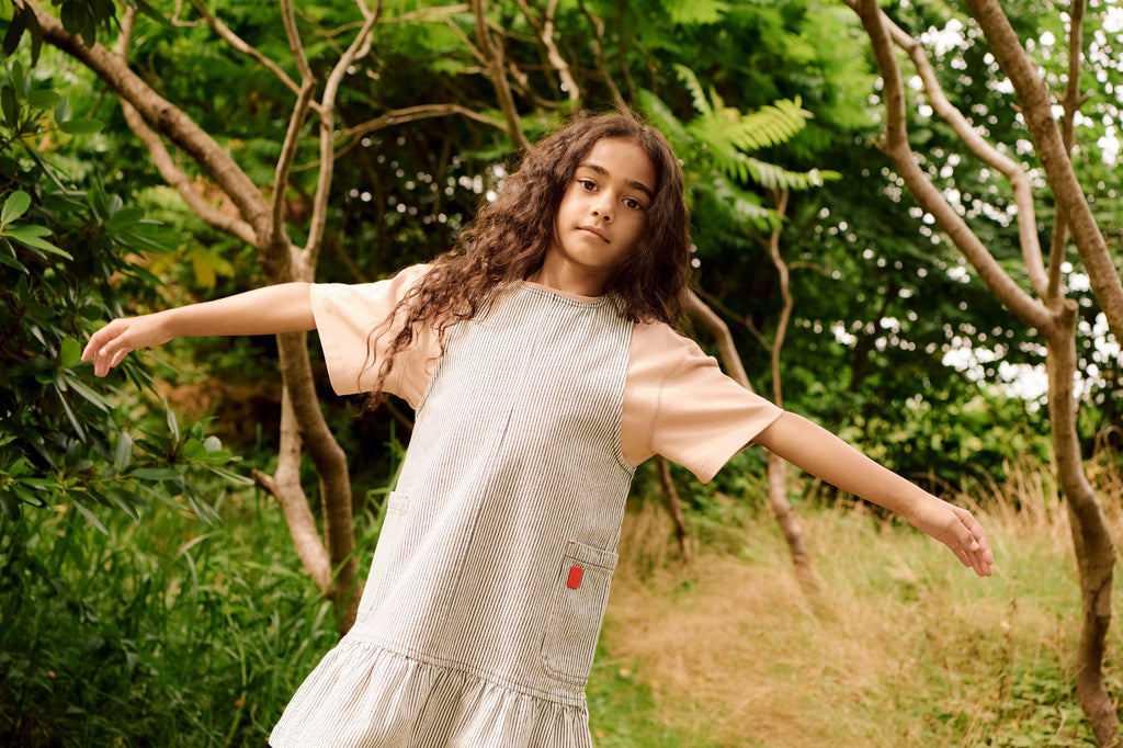 Liewood Angelica Stripe Denim Frill Dress