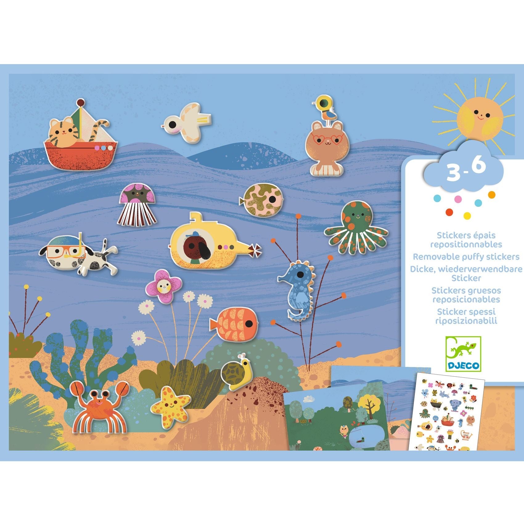 Djeco Repositionable Stickers Board - Summertime