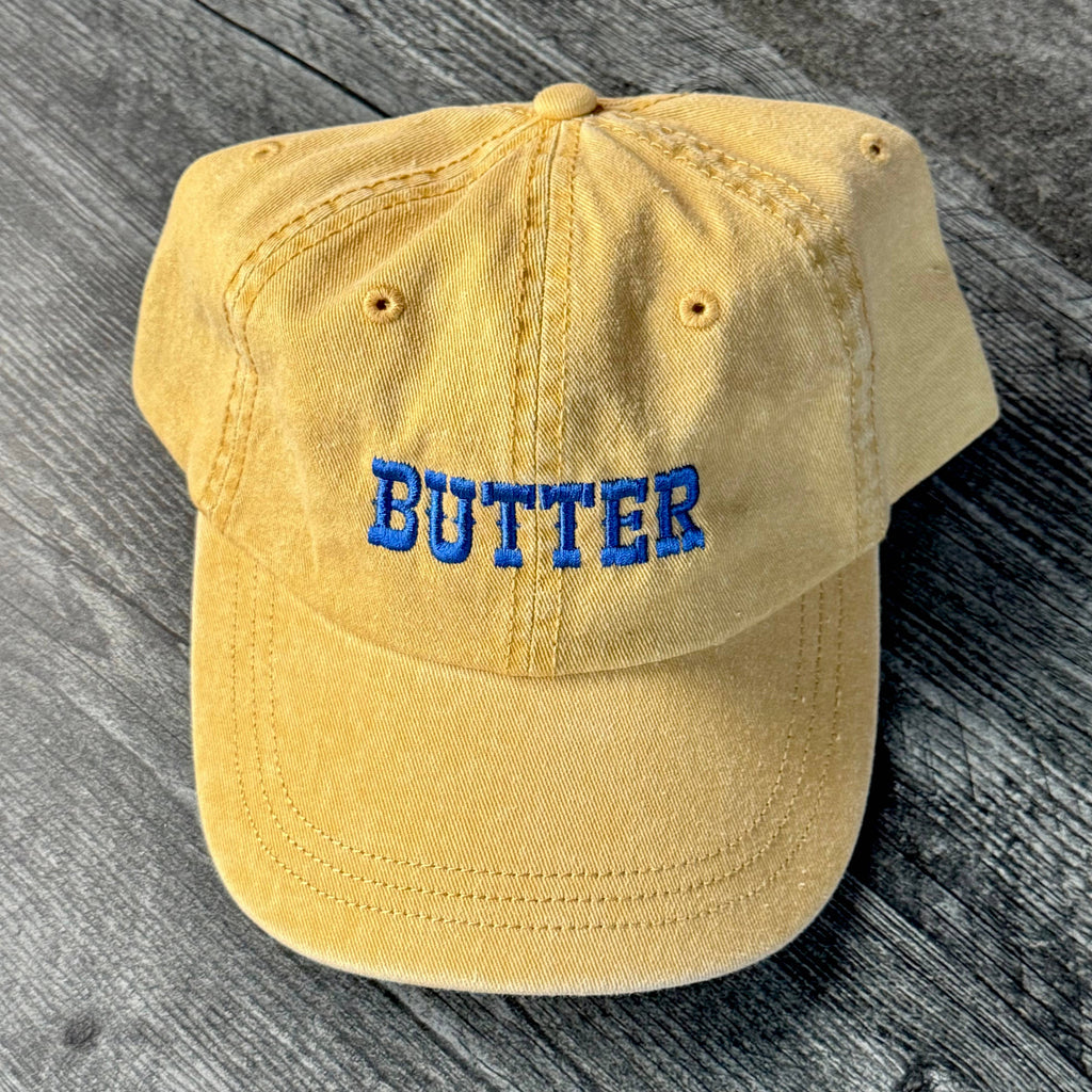 Butter Baseball Cap Dad Hat Restaurant foodie Chef bakery: Pastel butter yellow