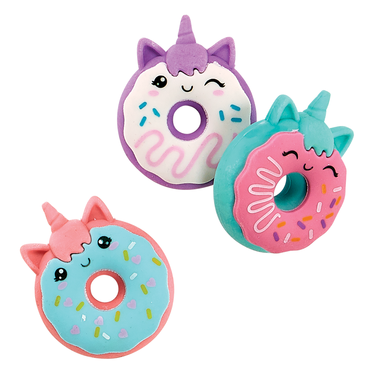 Ooly Magic Bakery Unicorn Donuts Scented Erasers - Set of 3