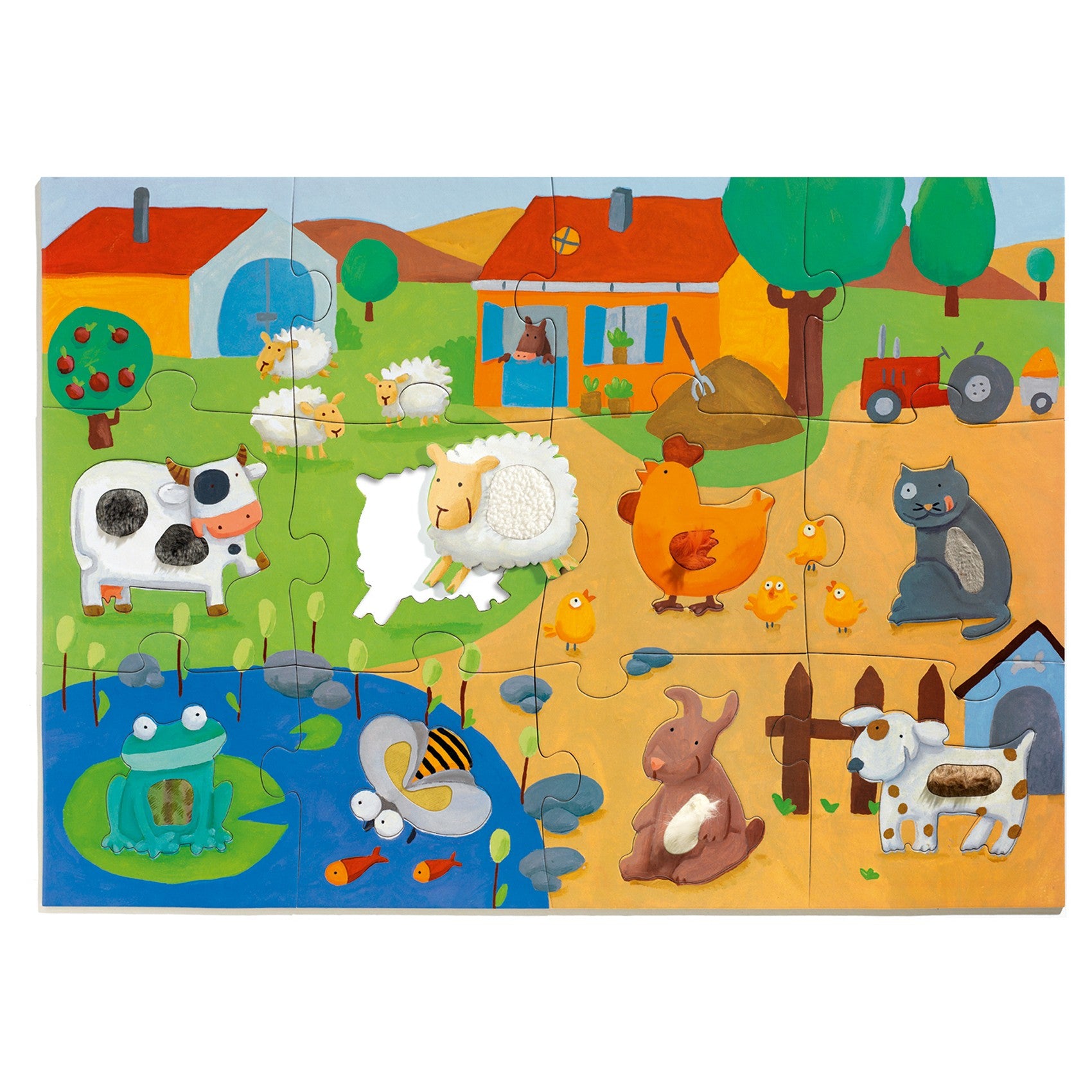 Djeco Tactile Farm Puzzle Multi