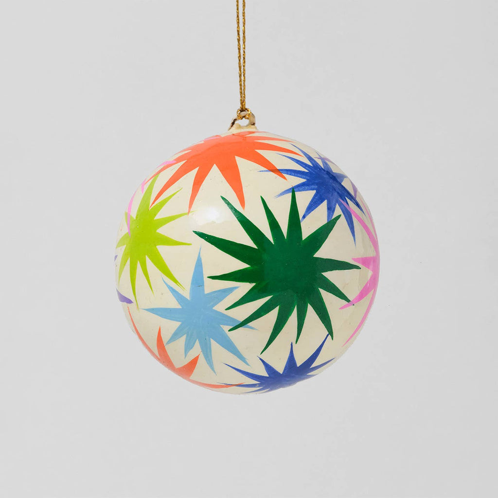 Natural Stars Papier-mâché Bauble
