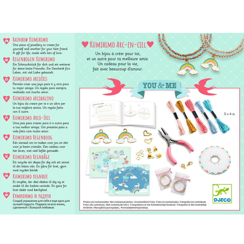 Djeco Kumihimo Rainbow You And Me Twin Bracelets Craft Kit