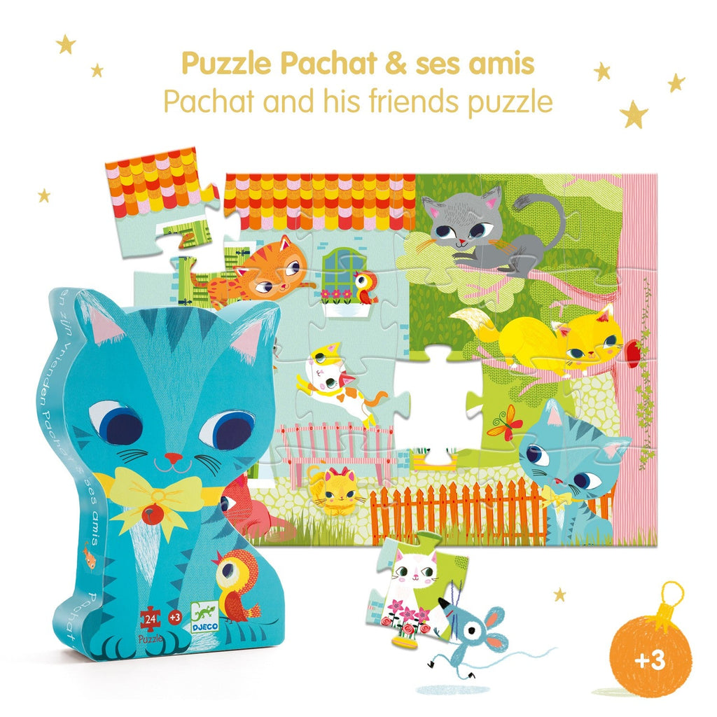 Djeco Silhouette 24 Piece Puzzle - Pachat and His Friends