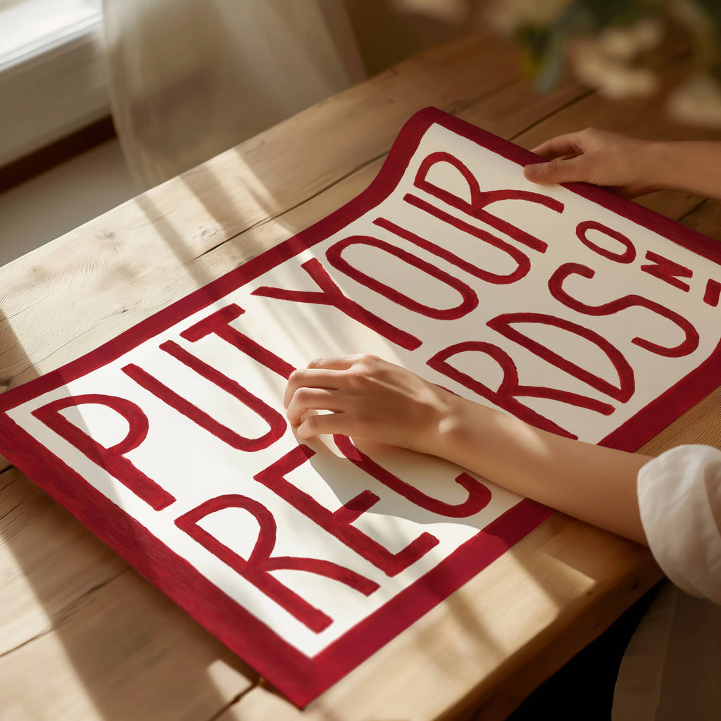 Put Your Records On Retro Hand Painted Print