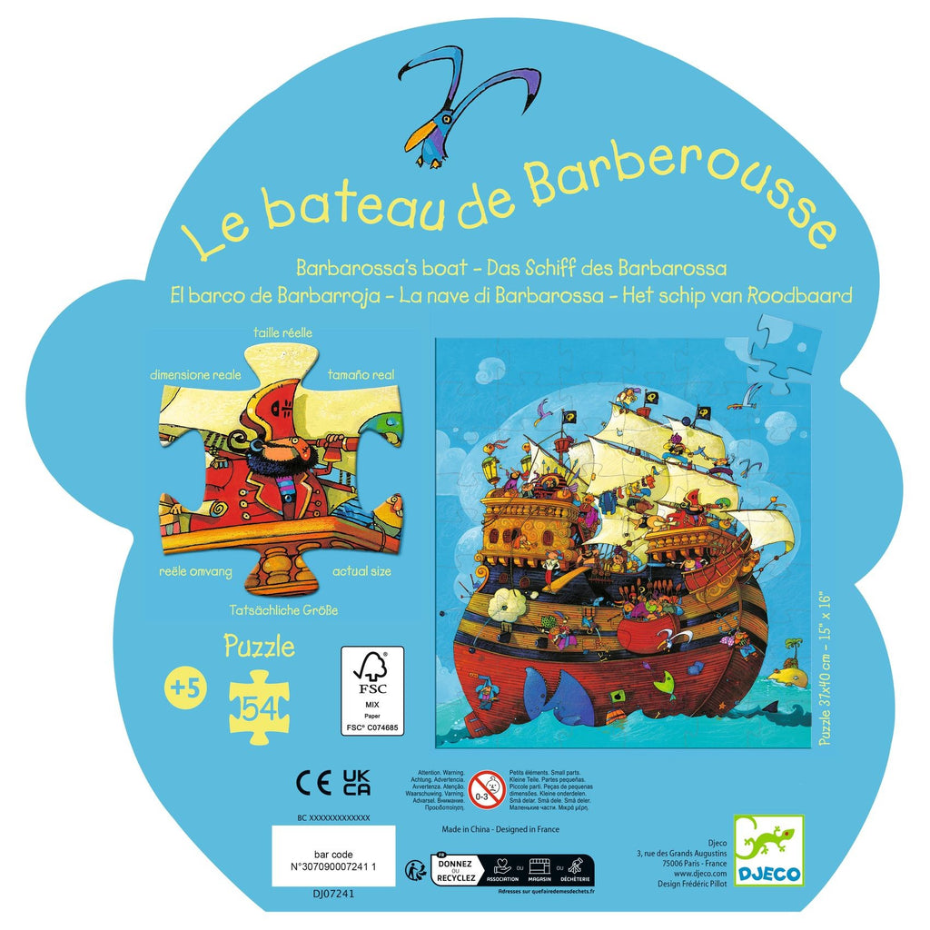 Djeco Silhouette 54 Piece Puzzle - Barbarossas Boat