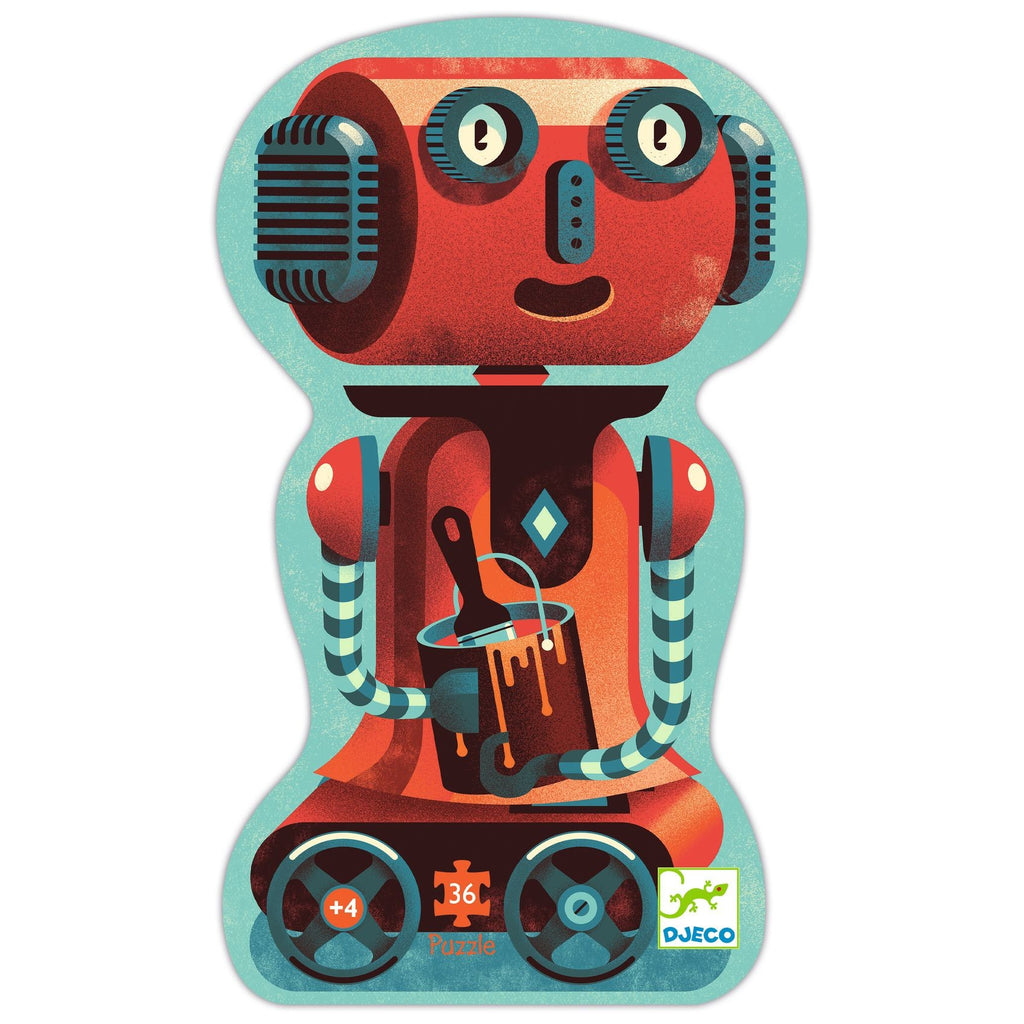 Djeco Silhouette 36 Piece Puzzle - Bob The Robot