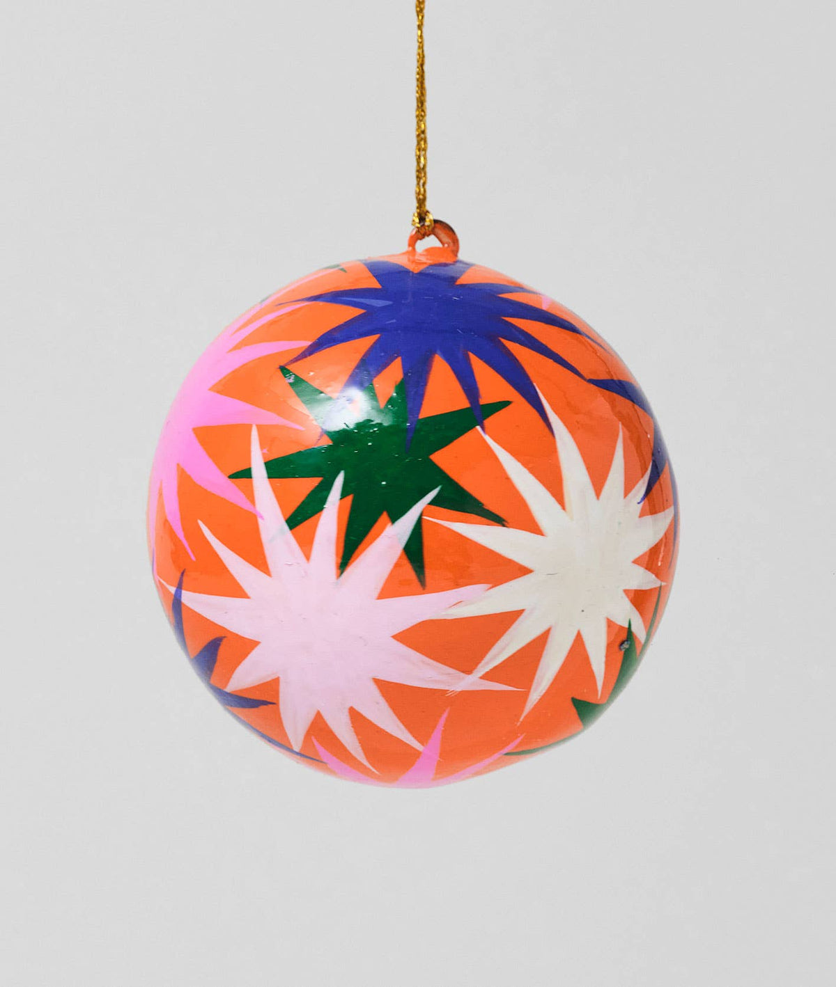 Red Stars Papier-mâché Bauble