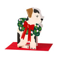 Black & white dog with wreath Card