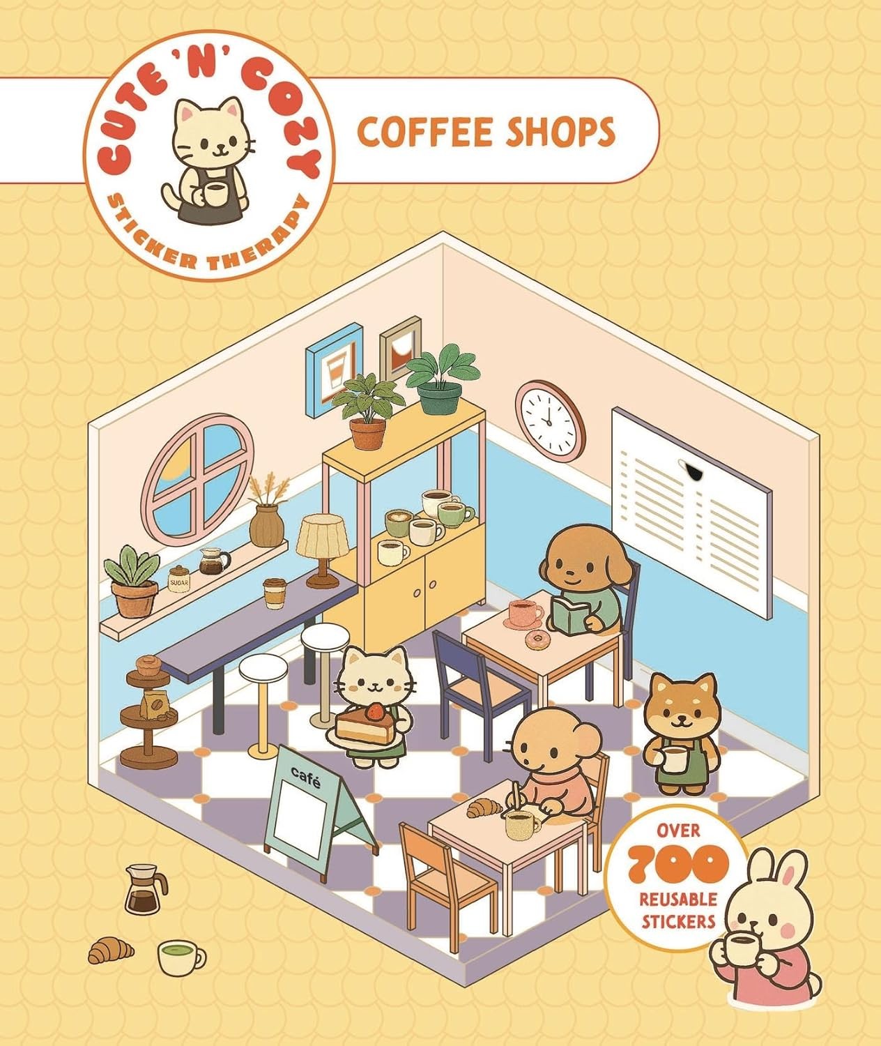 CUTE N COZY STICKER THERAPY: COFFEE SHOPS (SKITTLEDOG) (PB)