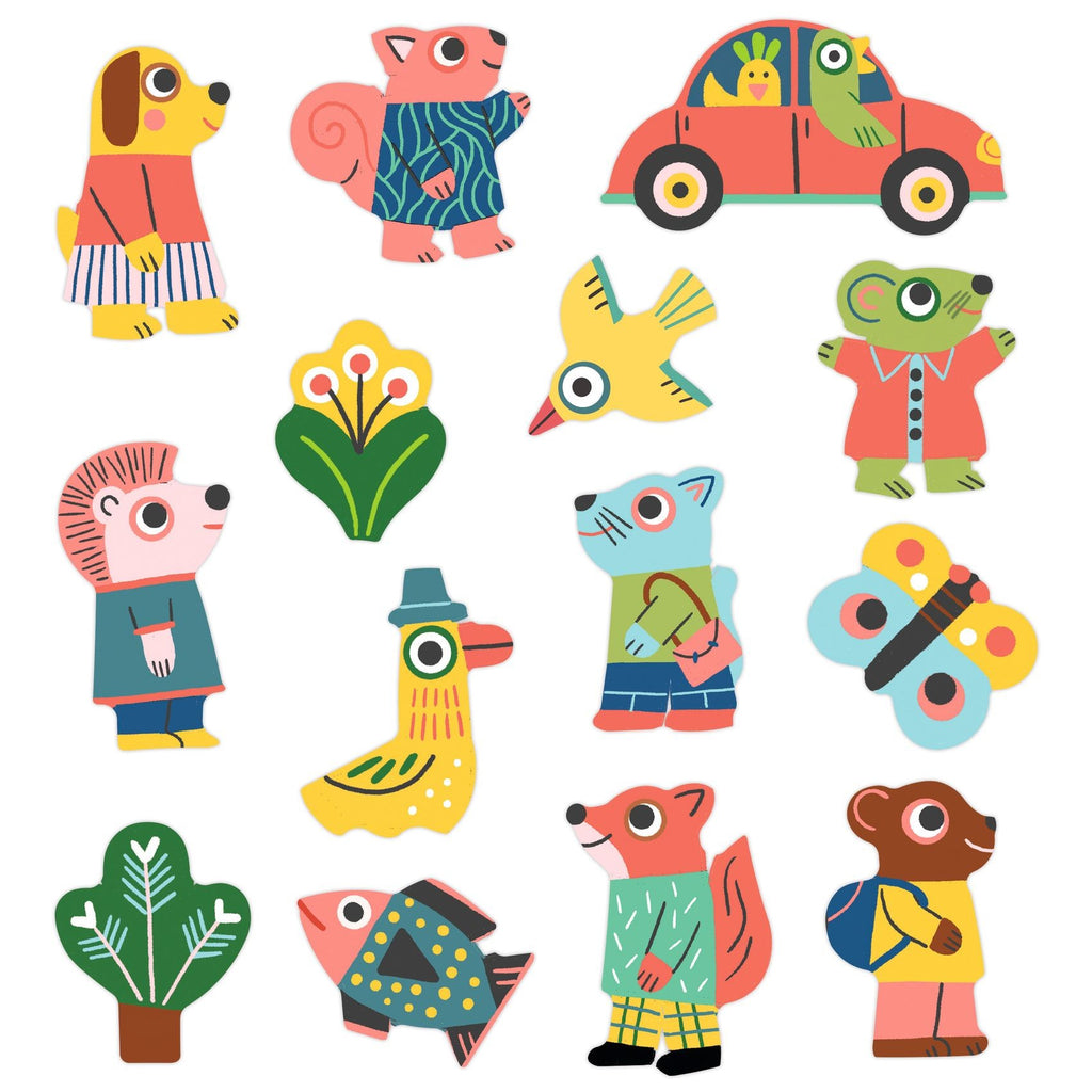 Djeco Easy To Peel Sticker Play Board - Animals
